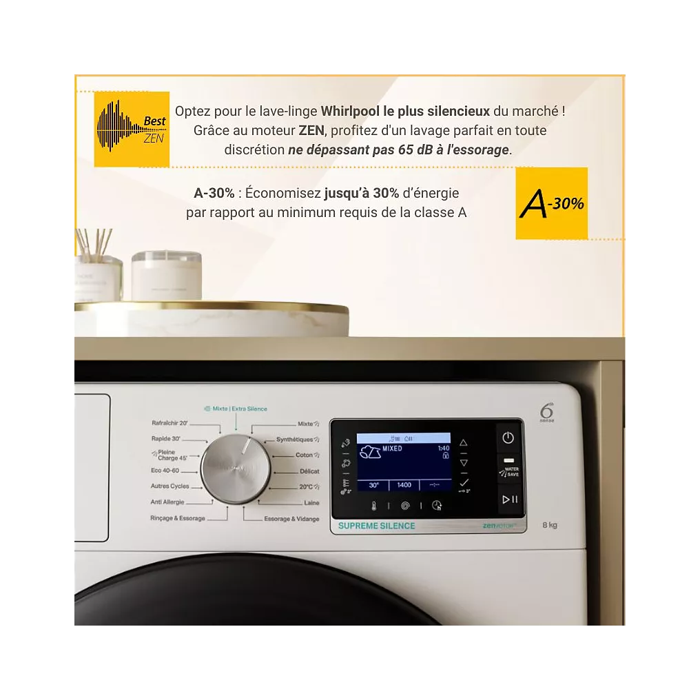 Lave linge hublot WHIRLPOOL W7X89B SILENCE FR – Image 10